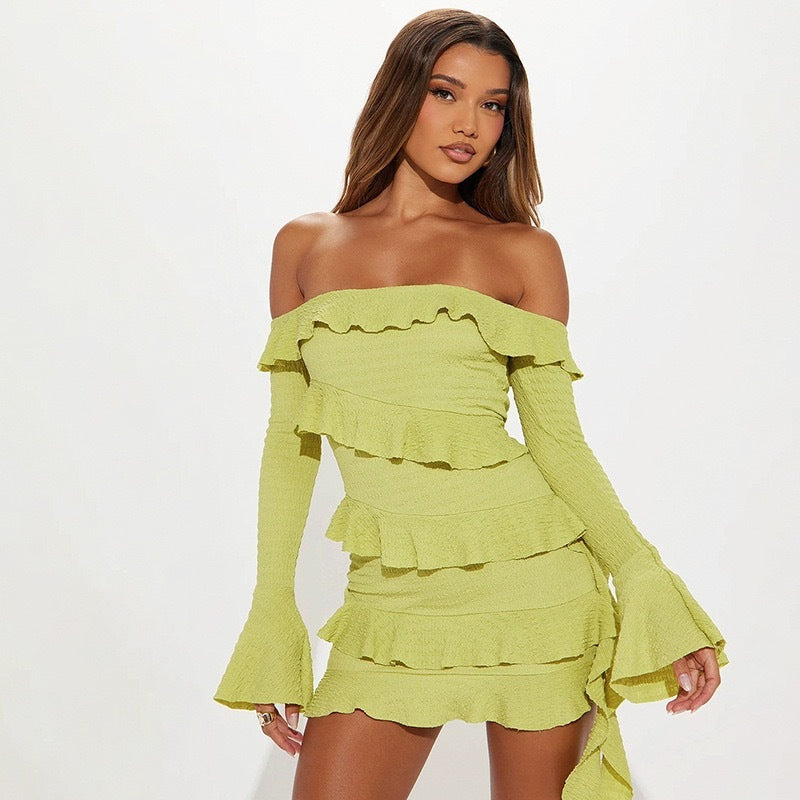 Alicia Off-Shoulder Ruffle Mini Dress