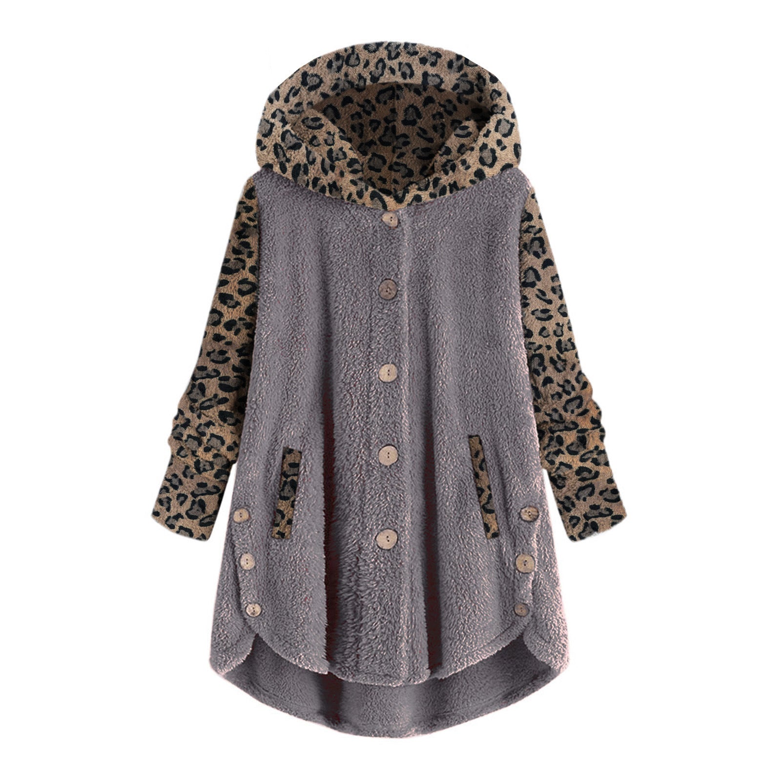 Fiona Leopard Accent Sherpa Coat