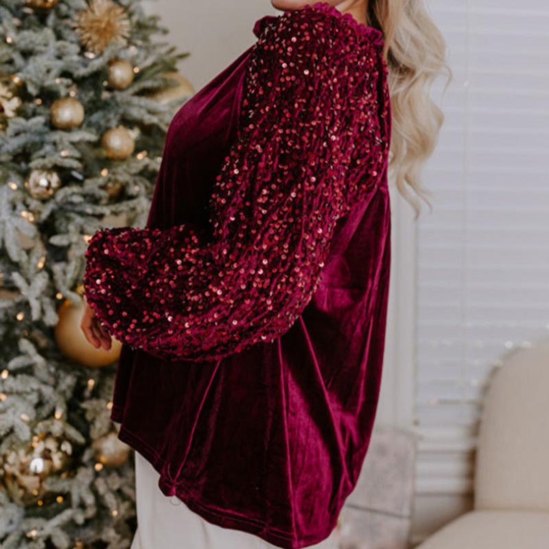 Isabella Sequin Velvet Top