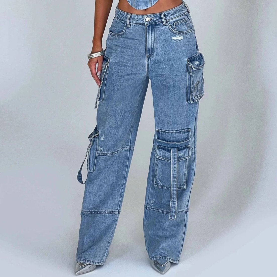 Emma High-Waisted Cargo Jeans