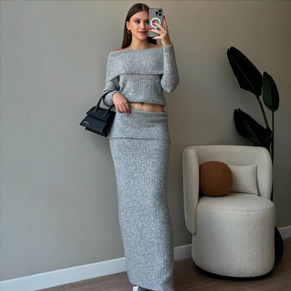 Fashion Shoulder-baring Skirt Elegant Outfit Women