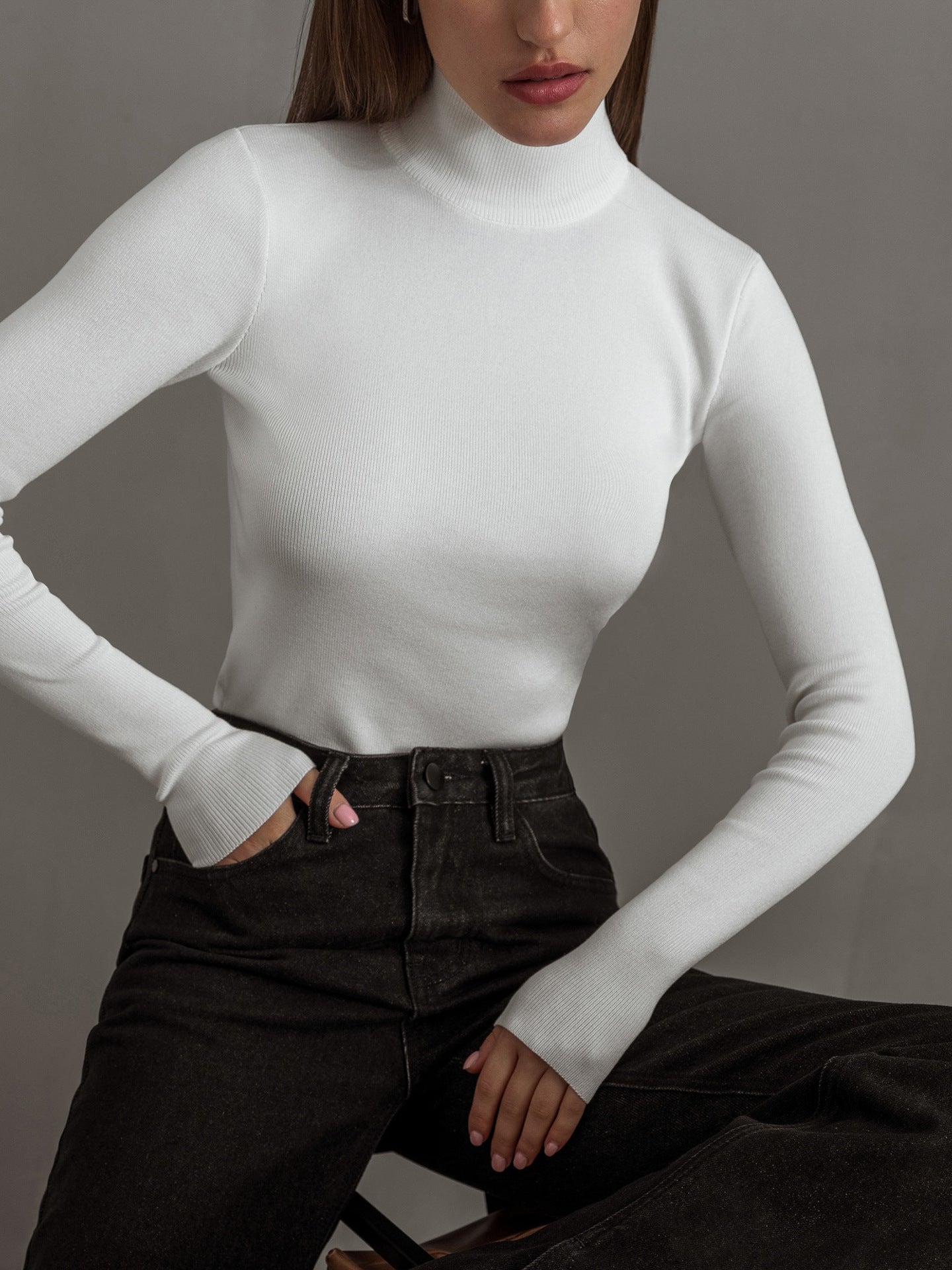 Luxe Ribbed Turtleneck Sweater