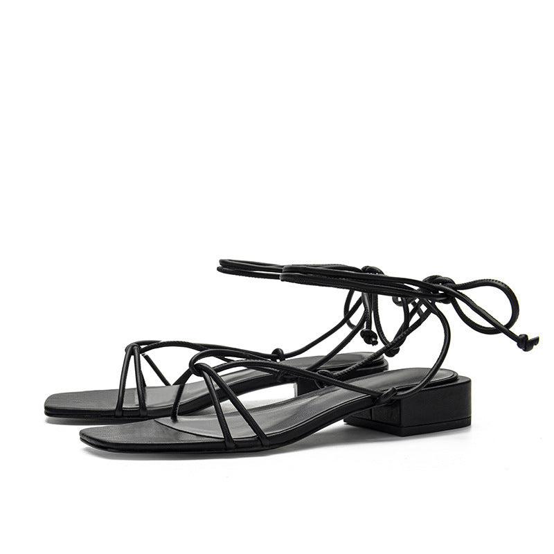 Ava Strappy Tie-Up Sandals