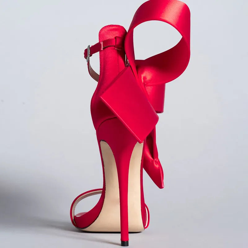 Isabella Satin Bow Stiletto Heels