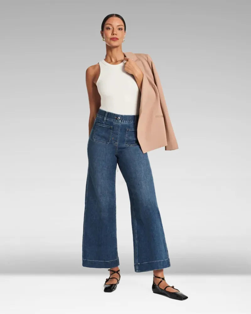 Oprah Wide-Leg High-Waist Jeans