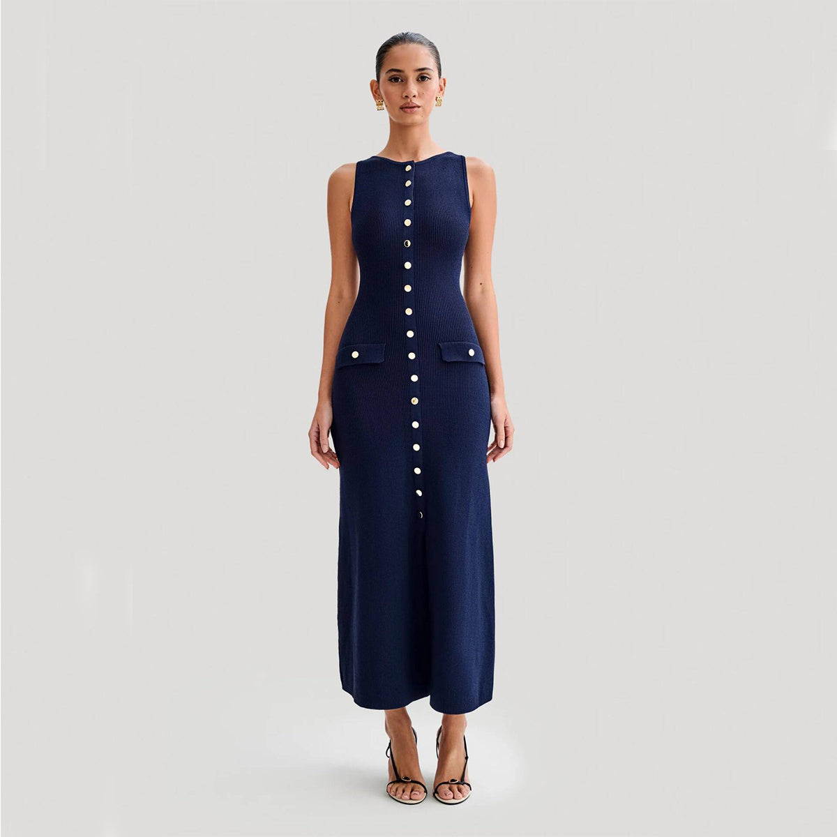 Olivia Button-Front Maxi Dress