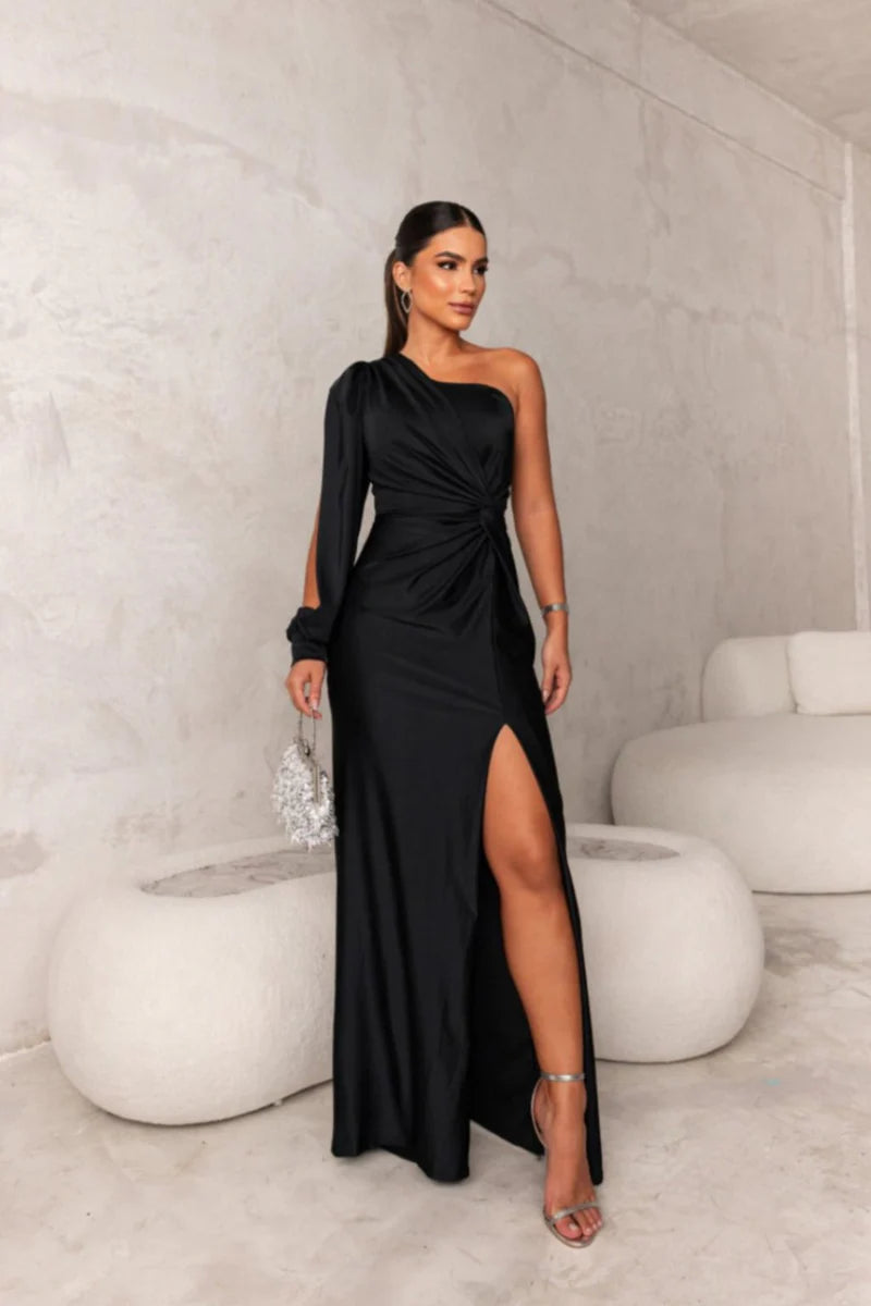 Amara One-Shoulder Evening Gown