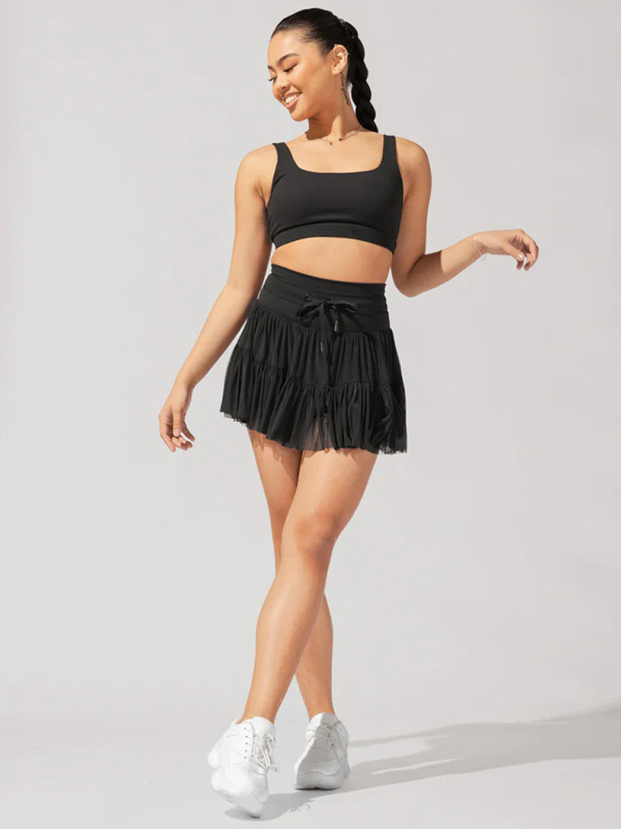 Athletic Skirt - Lightweight High-Waisted Tulle Active Skort