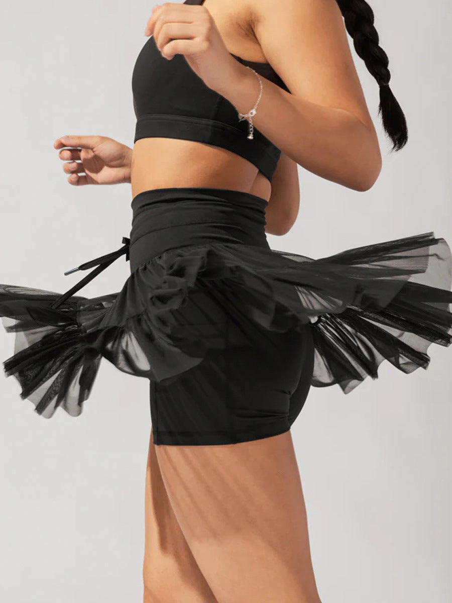 Athletic Skirt - Lightweight High-Waisted Tulle Active Skort