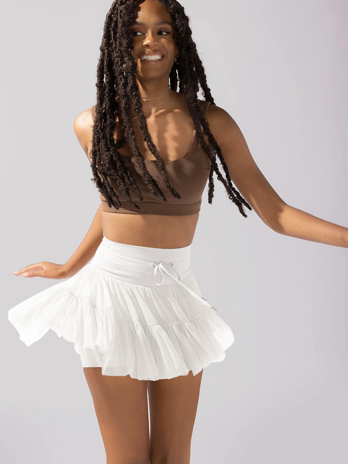 Athletic Skirt - Lightweight High-Waisted Tulle Active Skort