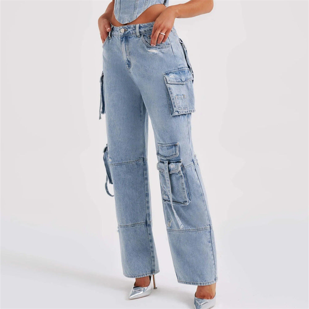 Emma High-Waisted Cargo Jeans