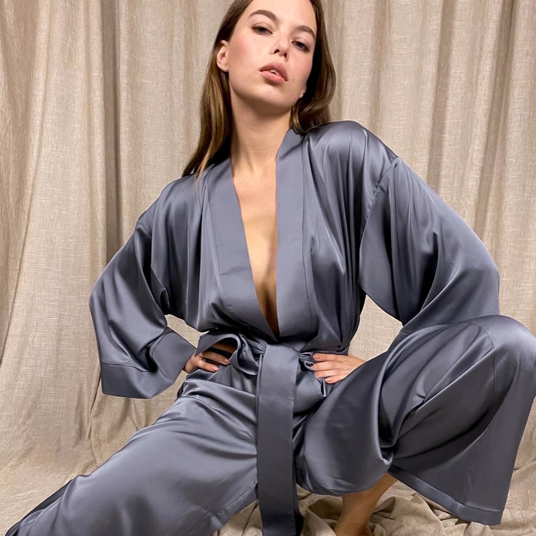 Lily Satin Kimono Lounge Set