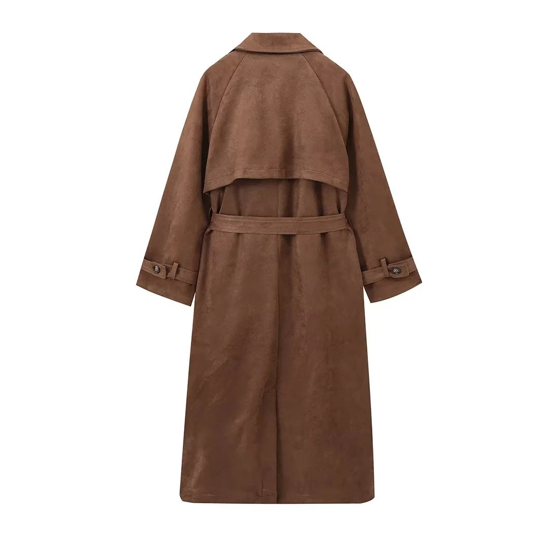 Charlotte Luxe Suede Trench Coat