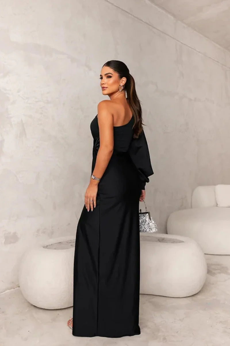 Amara One-Shoulder Evening Gown