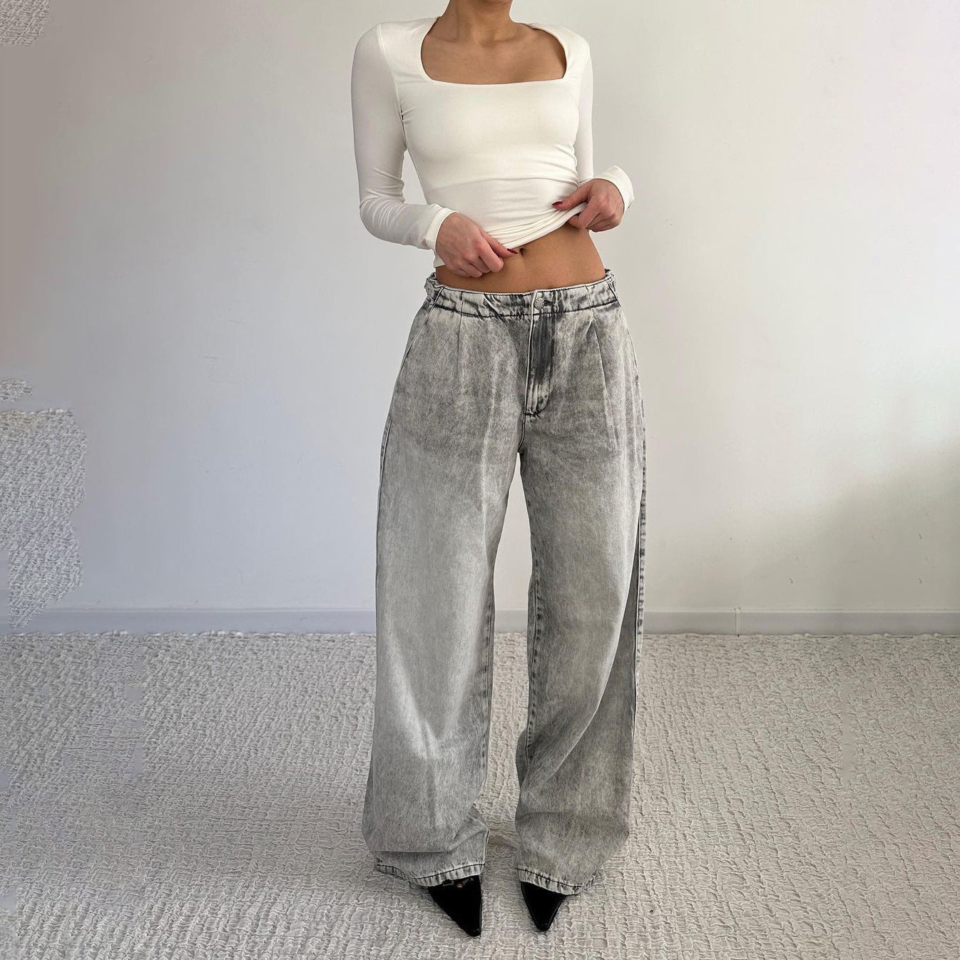 Ava Wide-Leg Vintage Wash Jeans