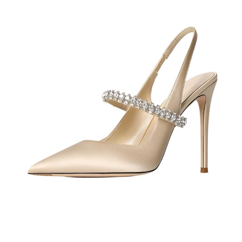 Sophia Crystal Embellished Slingback Heels