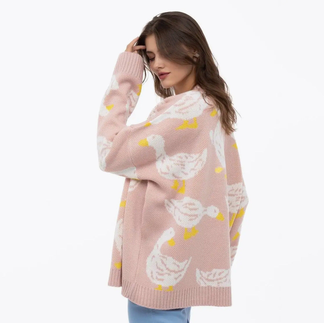 Emily Duck Print Oversized Sweater