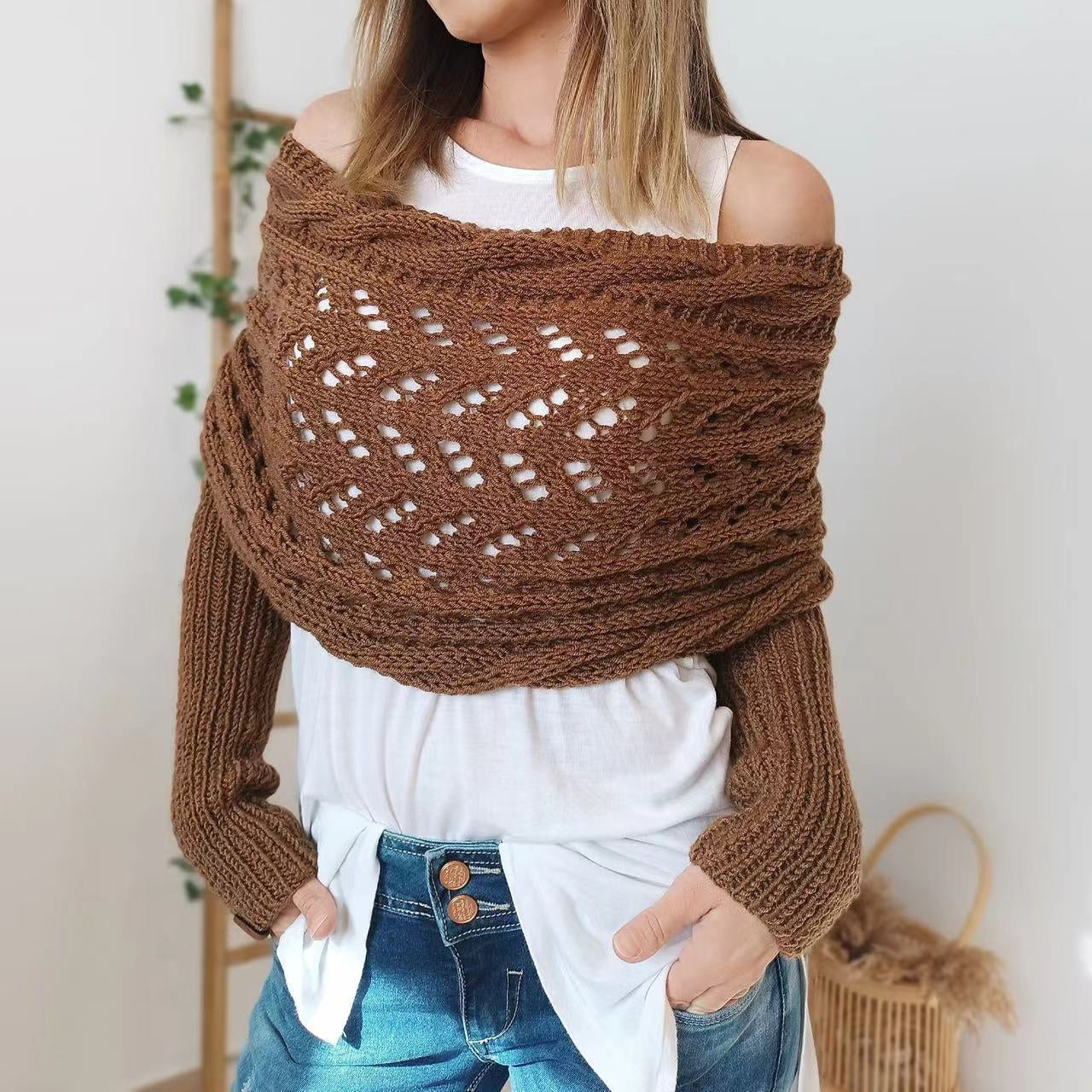 Sophia Knitted Shawl Sweater