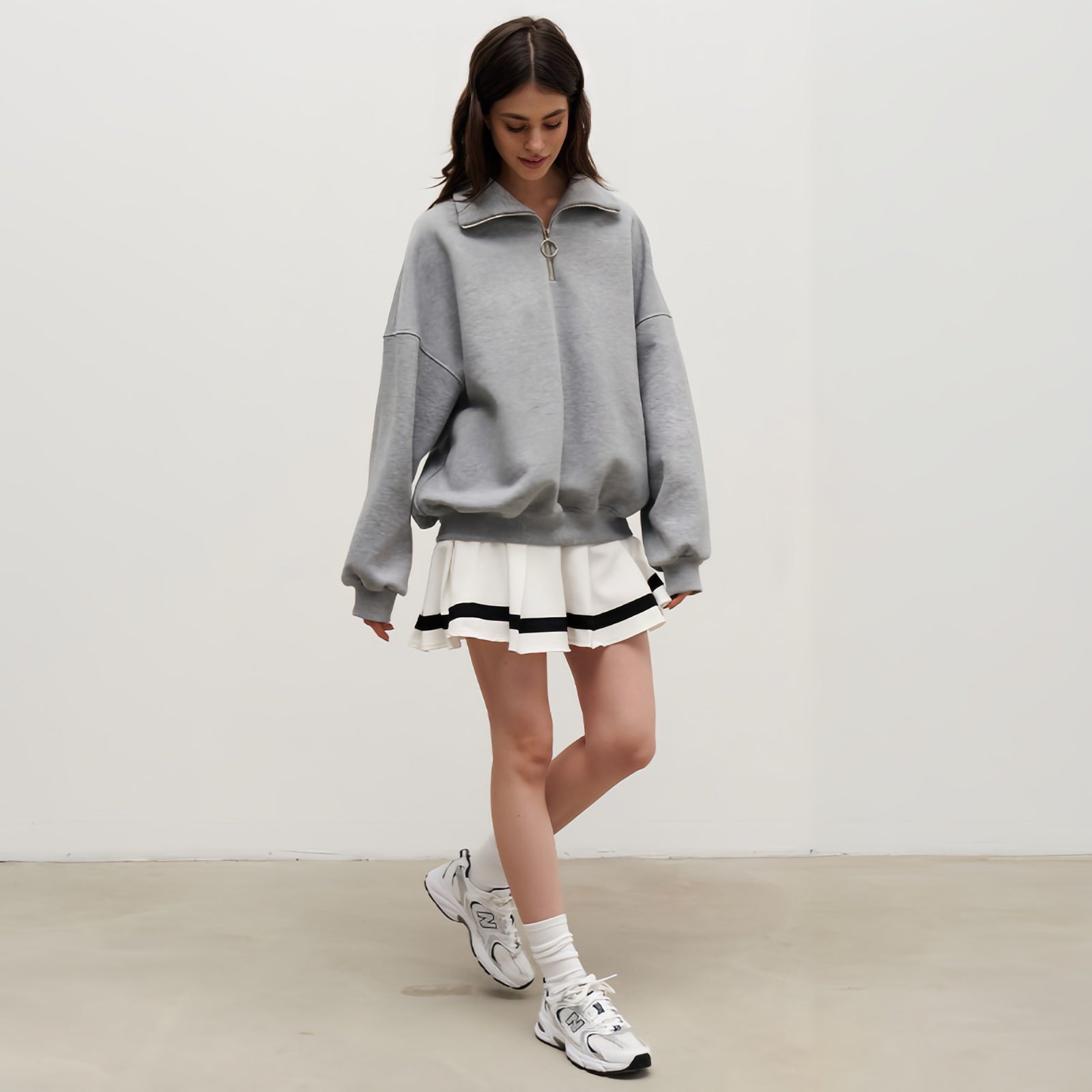 Sophia High-Neck Zip Sweatshirt