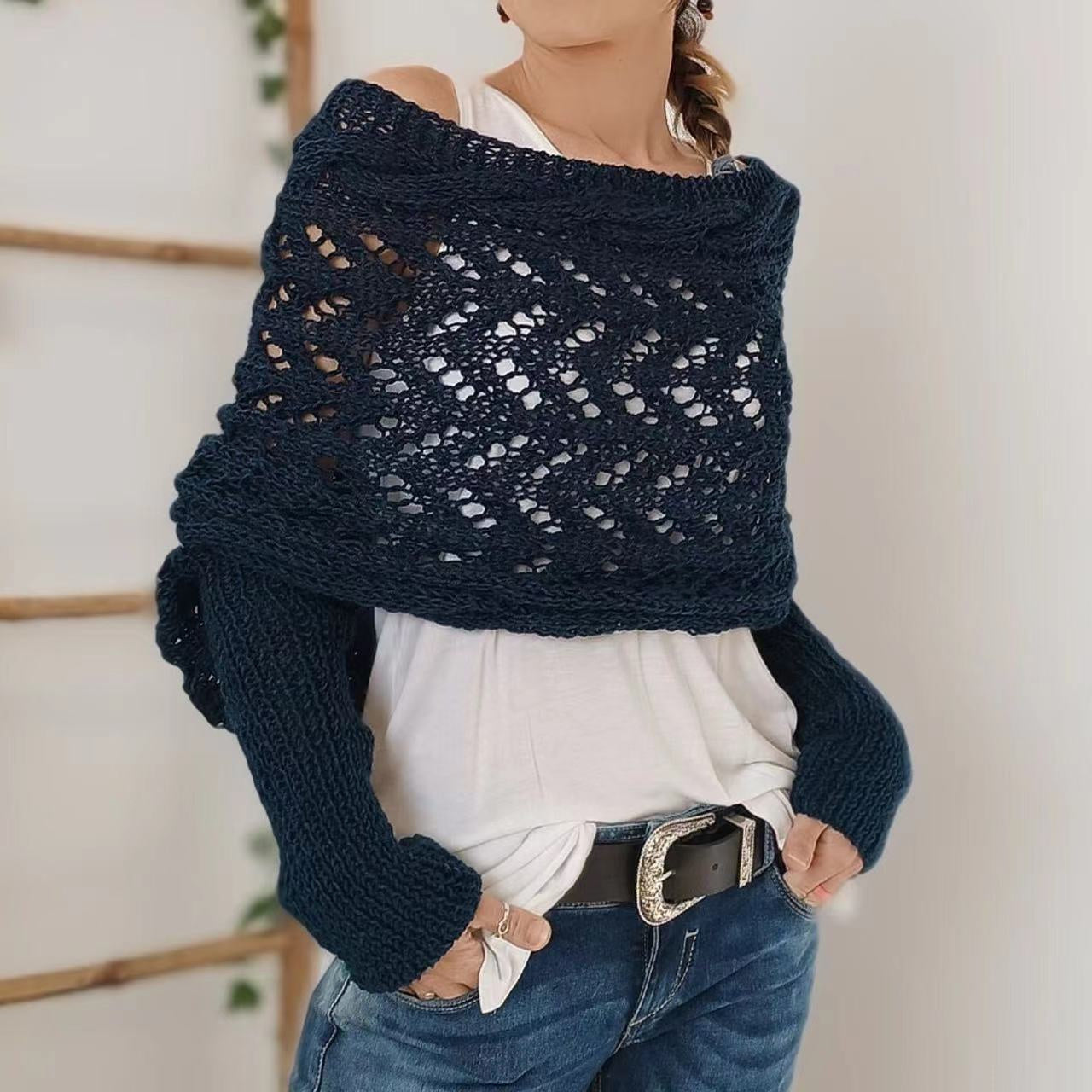 Sophia Knitted Shawl Sweater