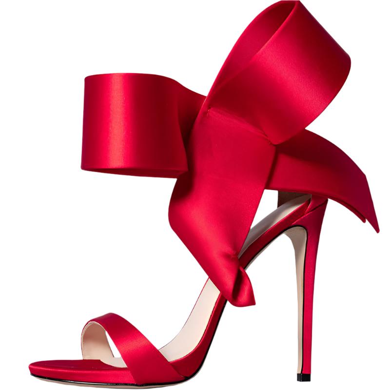 Isabella Satin Bow Stiletto Heels