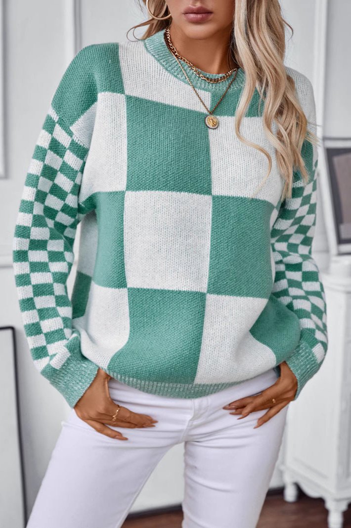 Charlotte Checkerboard Sweater