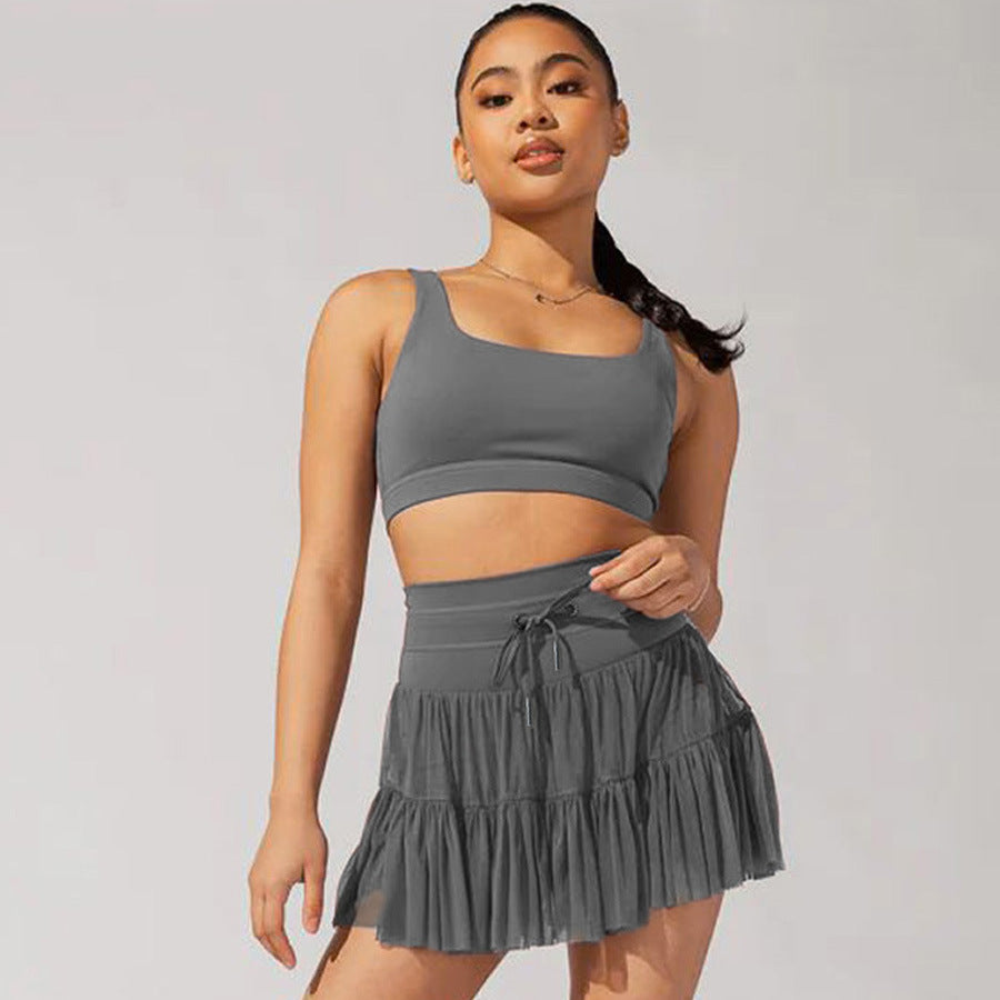 Athletic Skirt - Lightweight High-Waisted Tulle Active Skort