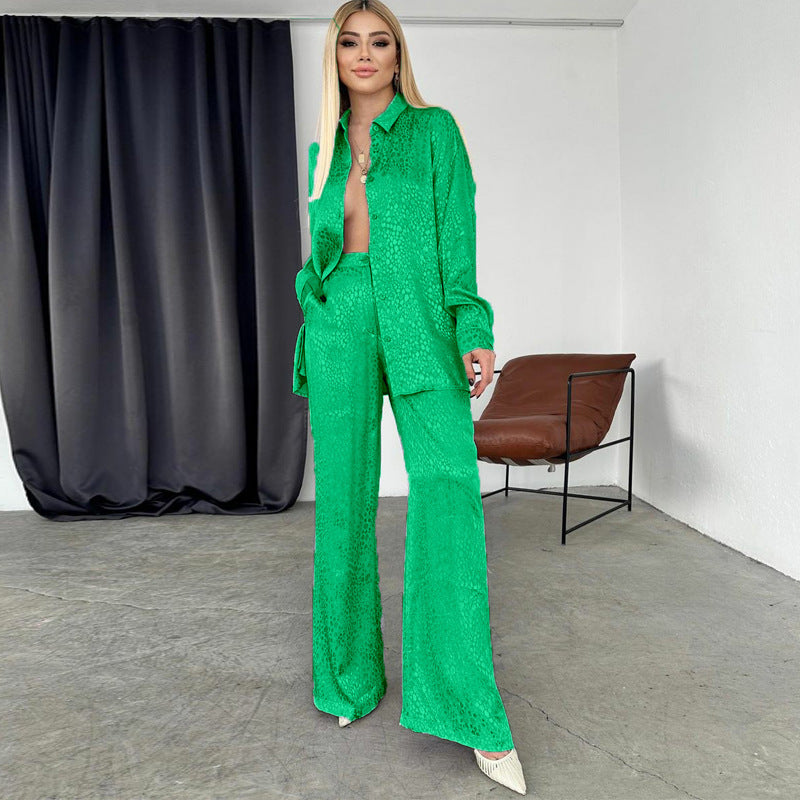 Samantha Satin Snake-Print Suit