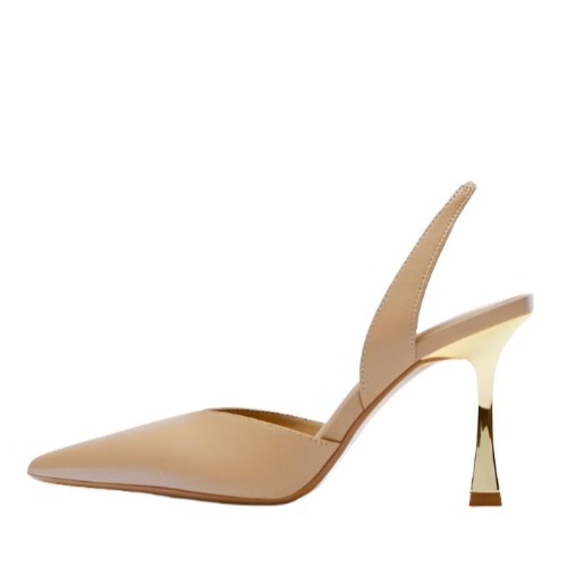 New Nude Pointed High Heels