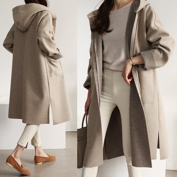 Evelyn Hooded Wool Coat