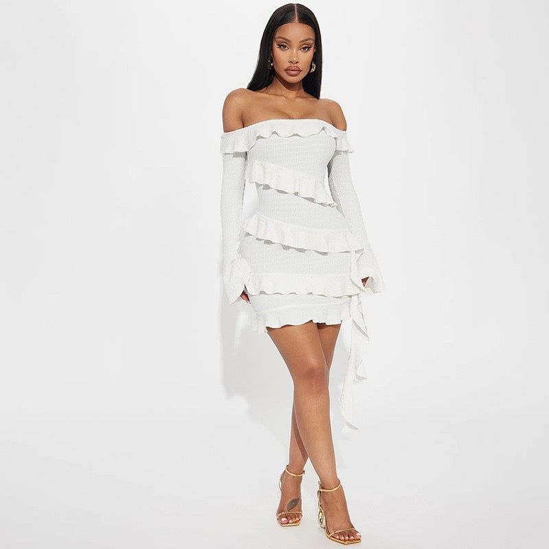 Alicia Off-Shoulder Ruffle Mini Dress