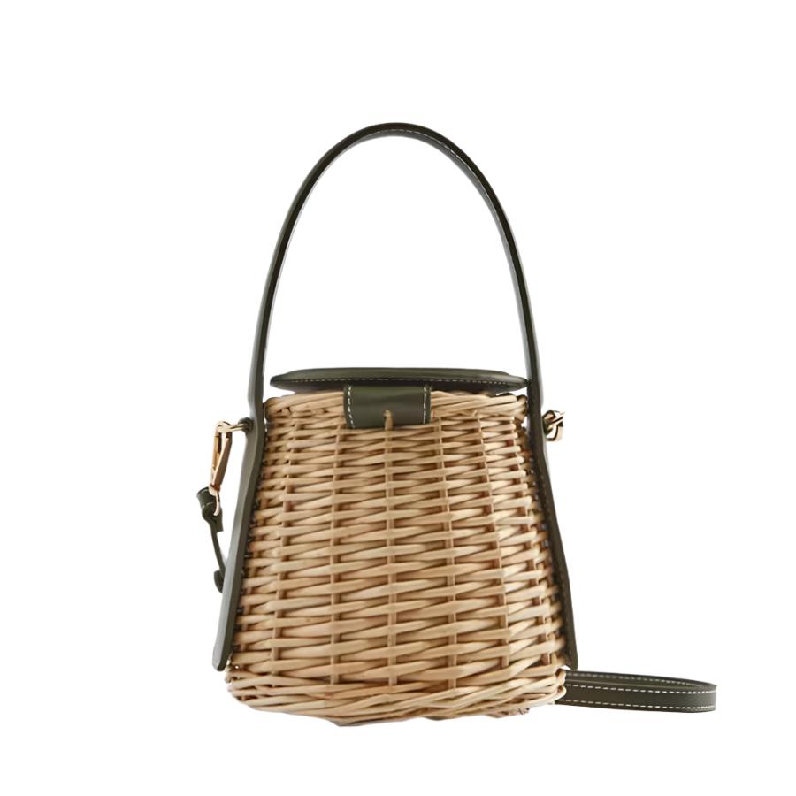 Vintage Rattan Bucket Bag