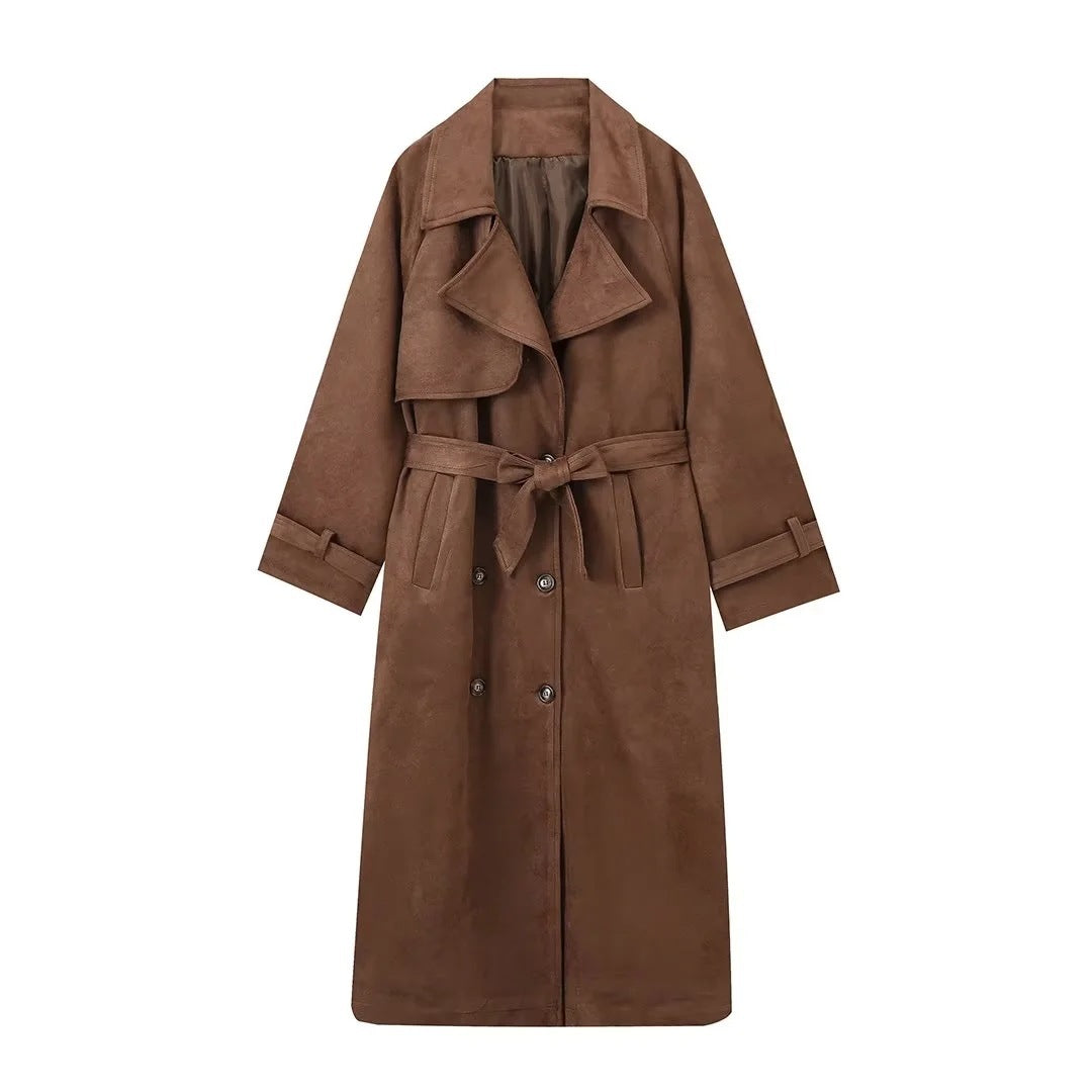 Charlotte Luxe Suede Trench Coat