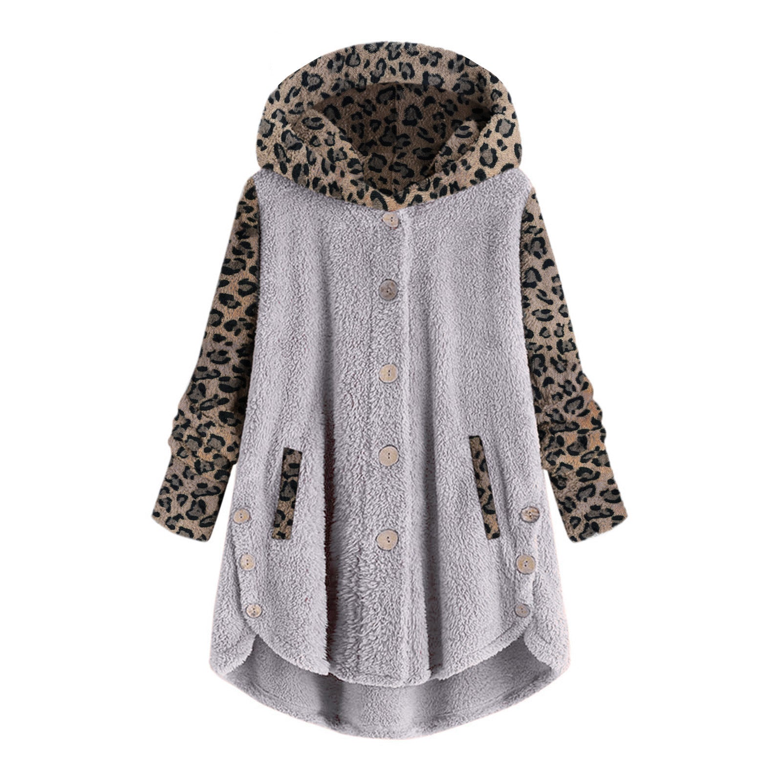 Fiona Leopard Accent Sherpa Coat