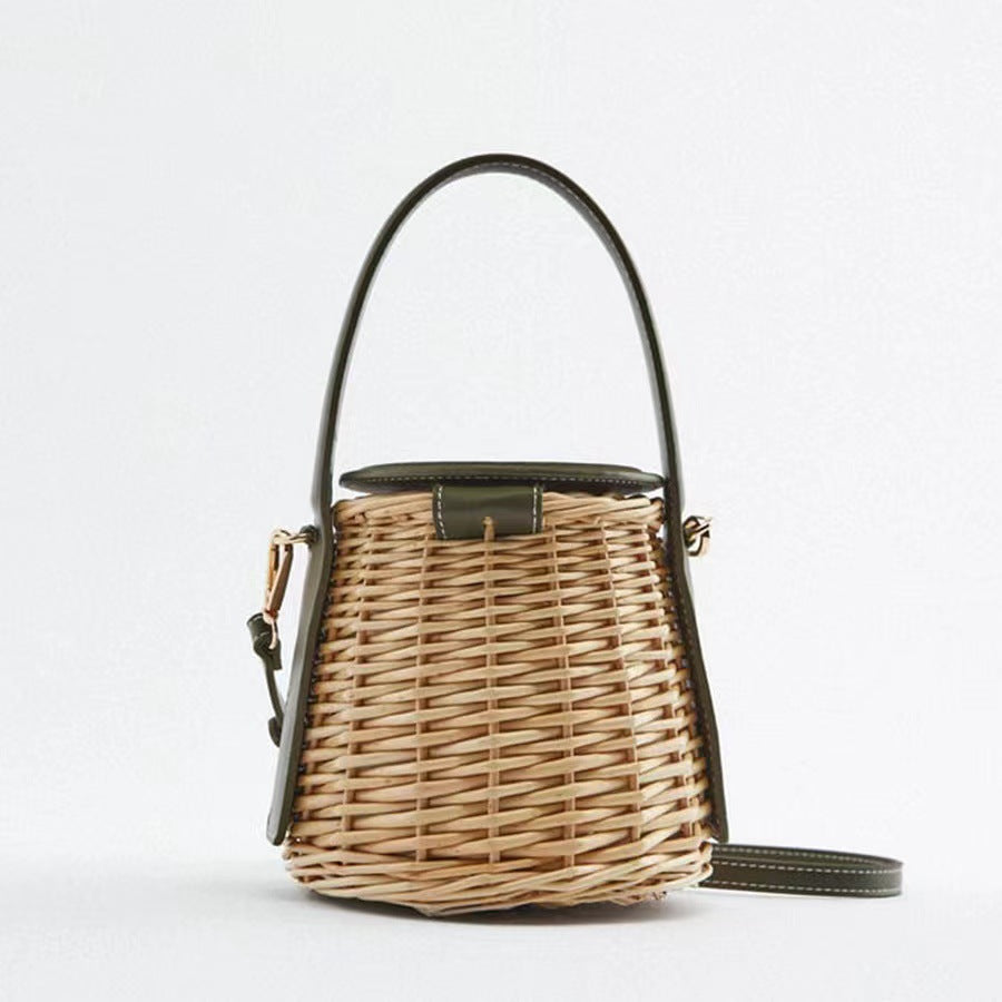 Vintage Rattan Bucket Bag