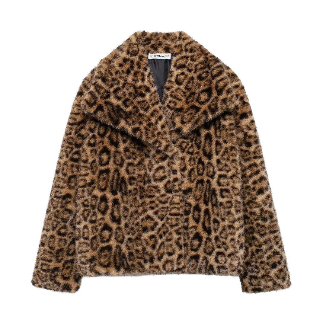 Chloe Leopard Faux Fur Jacket