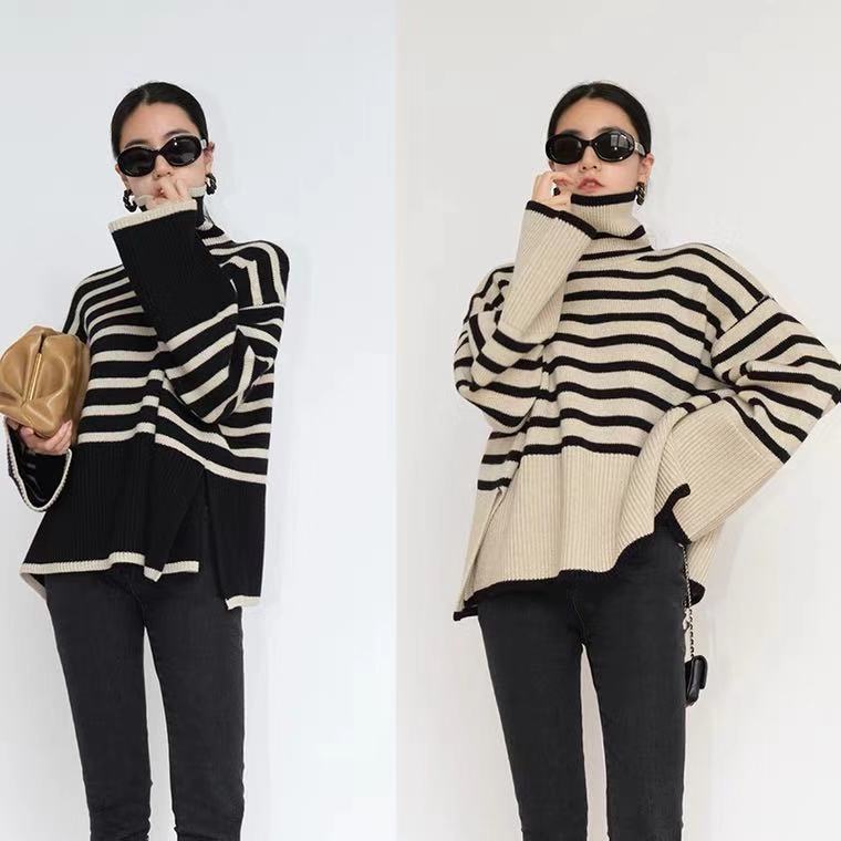 Chloe Striped Turtleneck Sweater