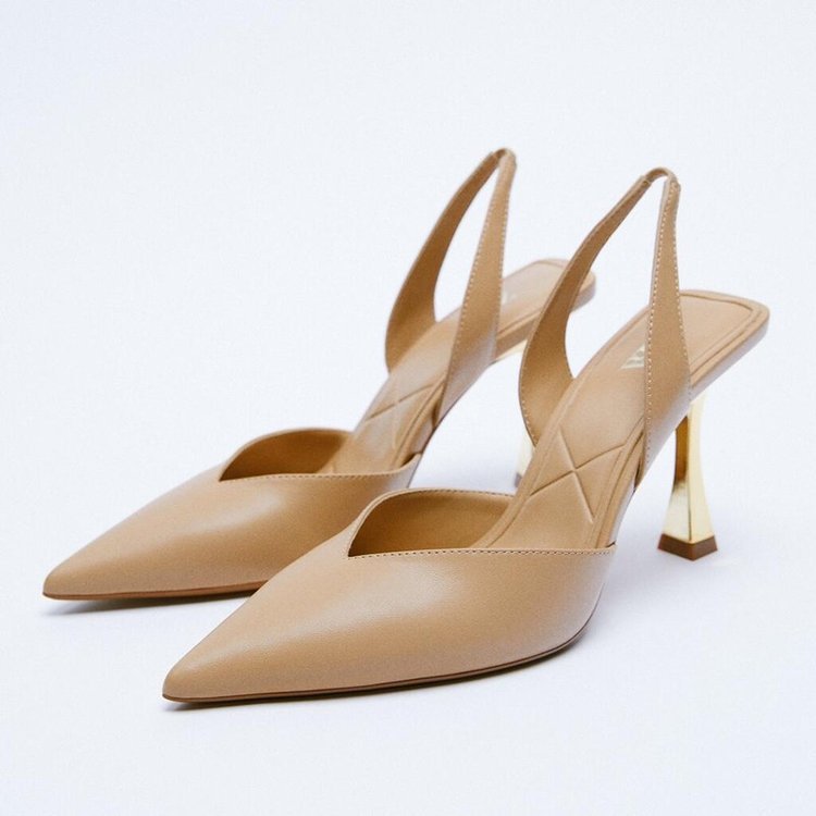 New Nude Pointed High Heels