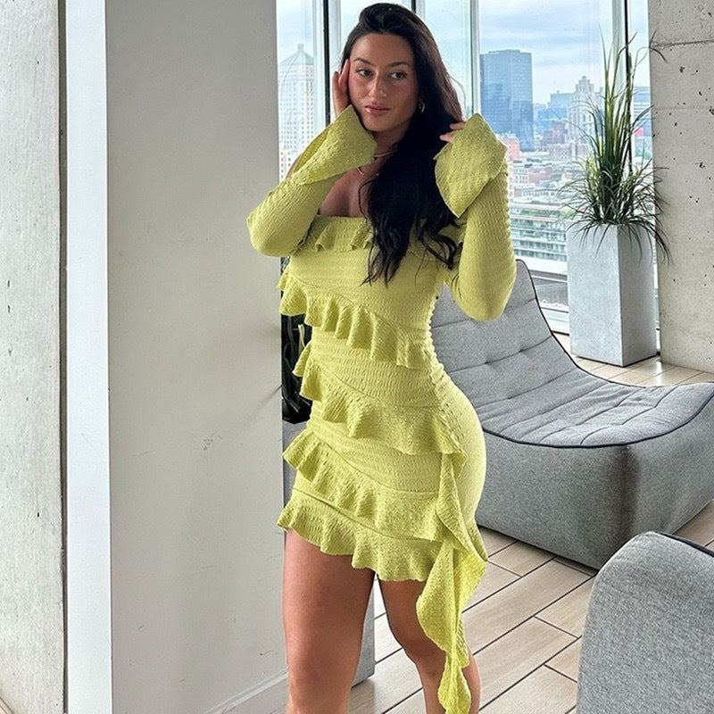 Alicia Off-Shoulder Ruffle Mini Dress