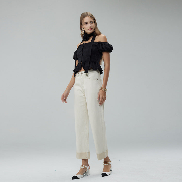 Cropped Wide-Leg Pants