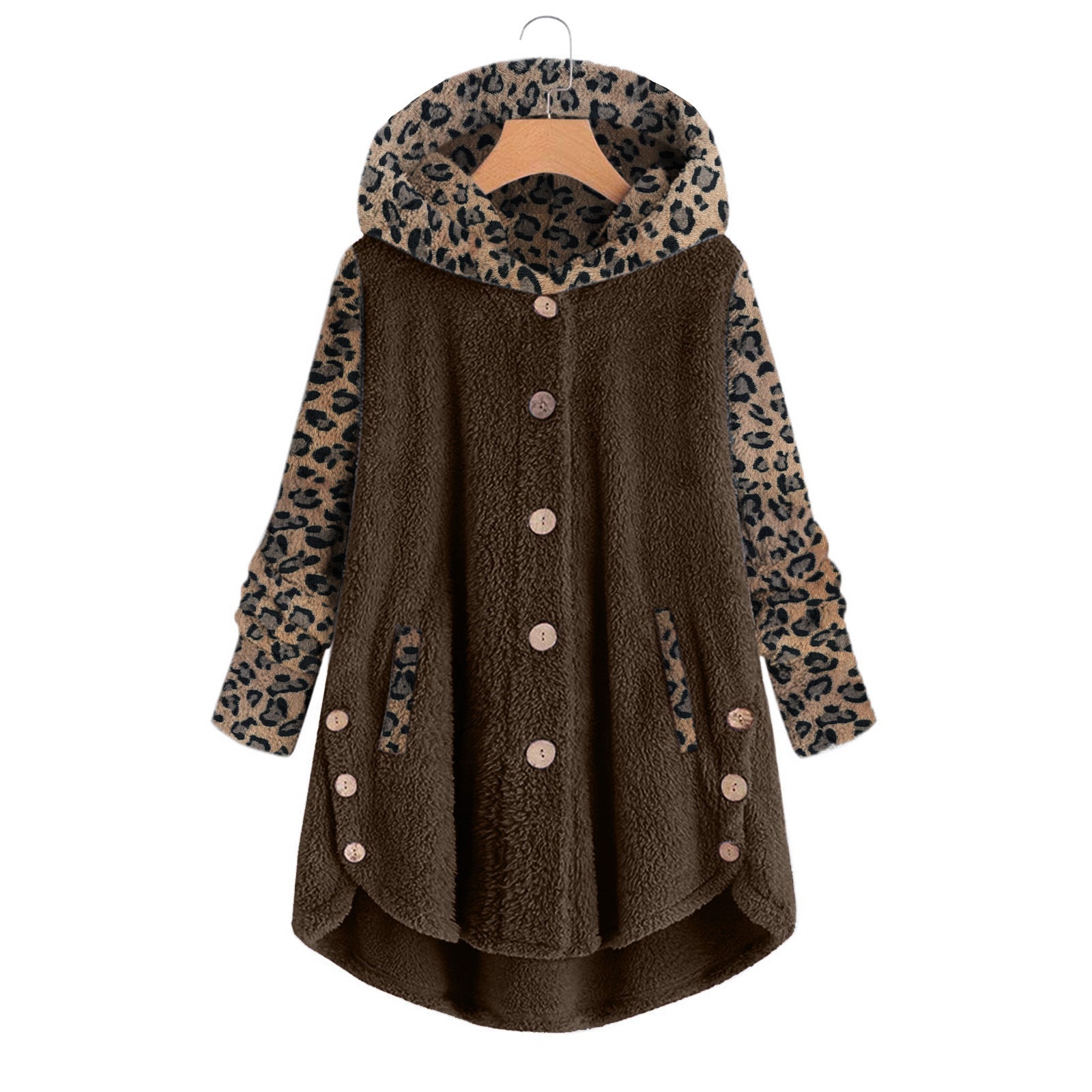 Fiona Leopard Accent Sherpa Coat