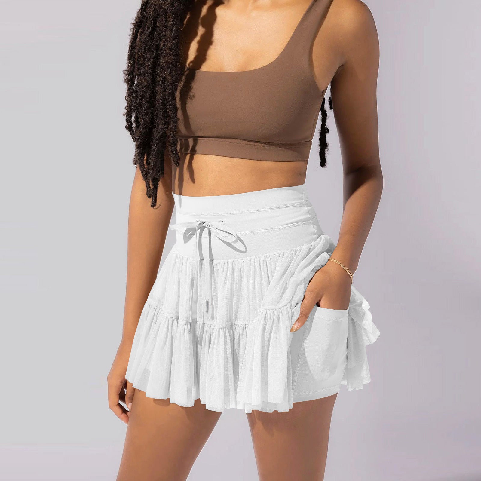 Athletic Skirt - Lightweight High-Waisted Tulle Active Skort