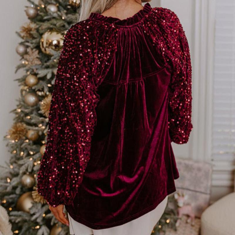 Isabella Sequin Velvet Top