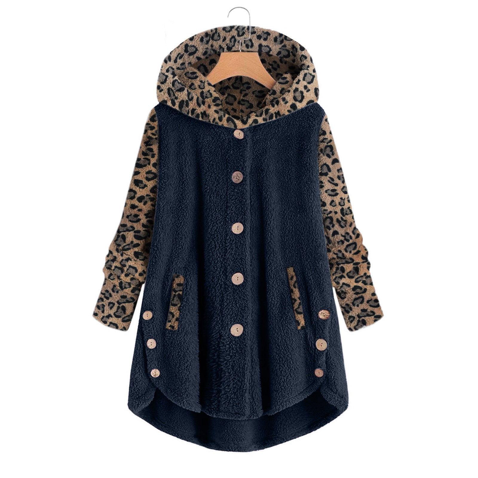 Fiona Leopard Accent Sherpa Coat