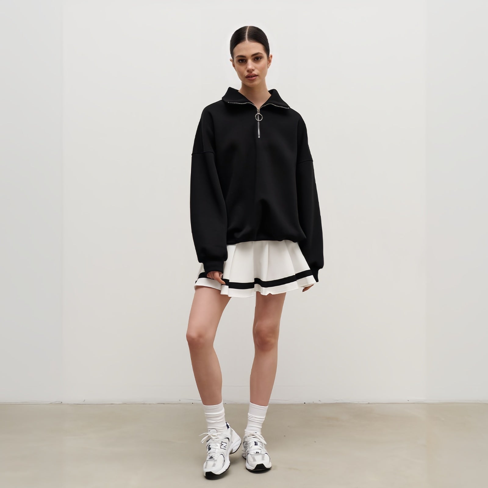 Sophia High-Neck Zip Sweatshirt