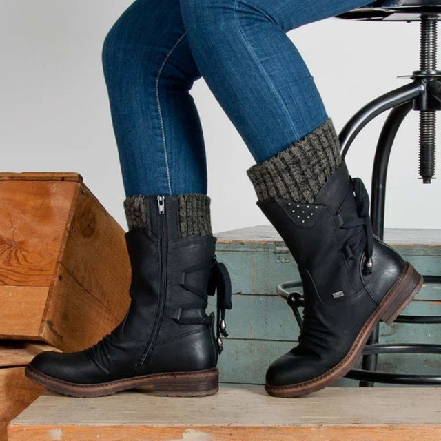 Lily Waterproof Mid-Calf Zipper Boots