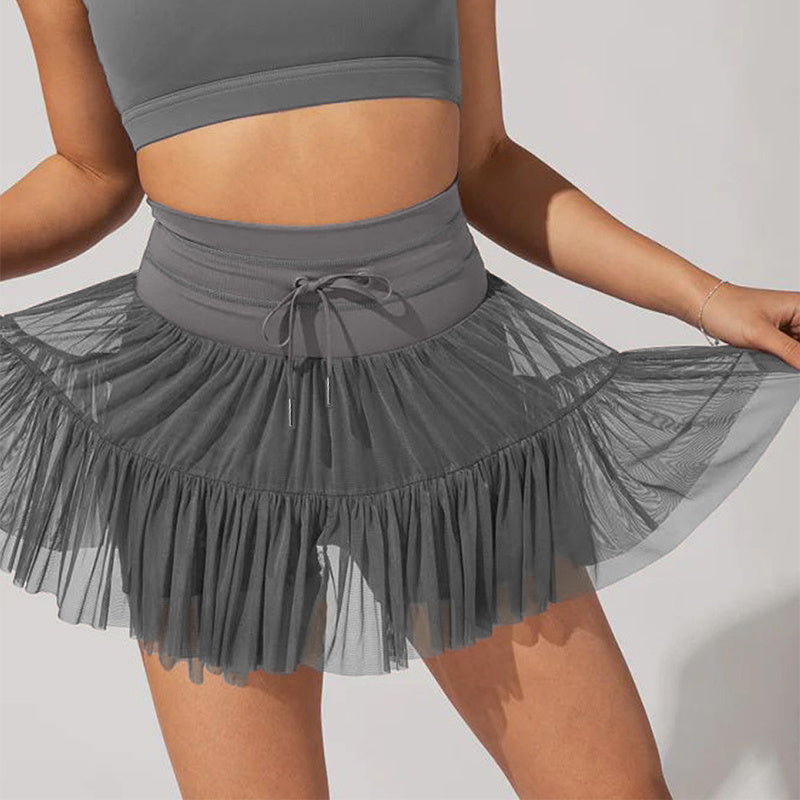 Jupe athlétique - tulle à taille haute légère Skort actif