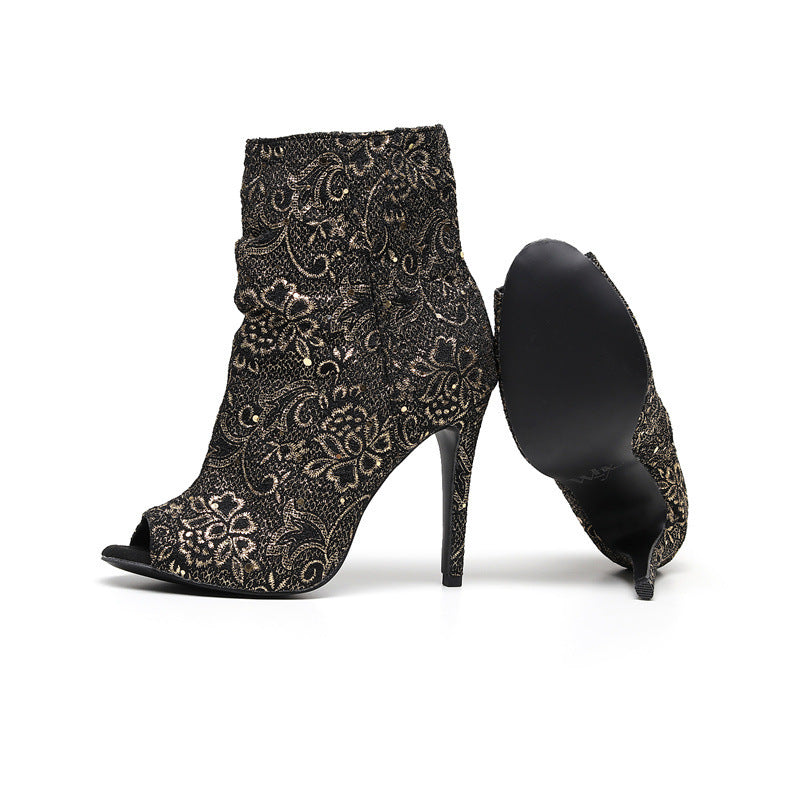 Madison Embellished Lace Ankle Boots