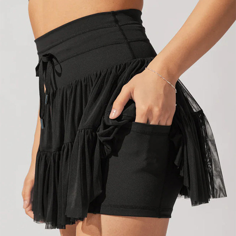 Jupe athlétique - tulle à taille haute légère Skort actif