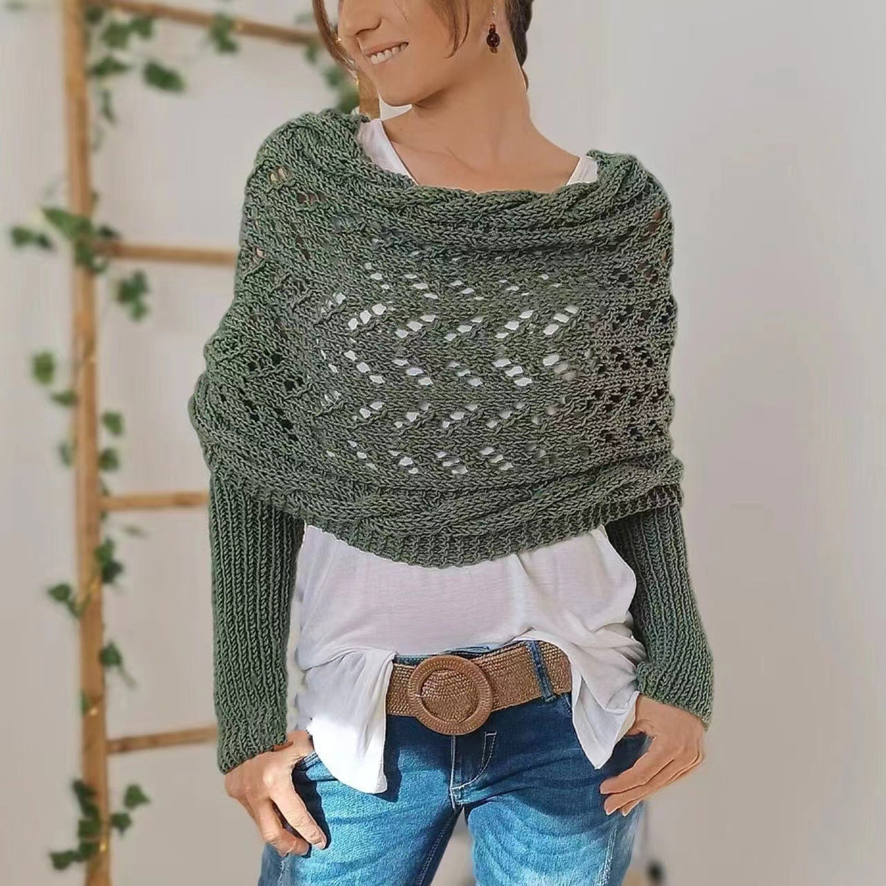 Sophia Knitted Shawl Sweater